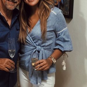 zara wrap around blouse